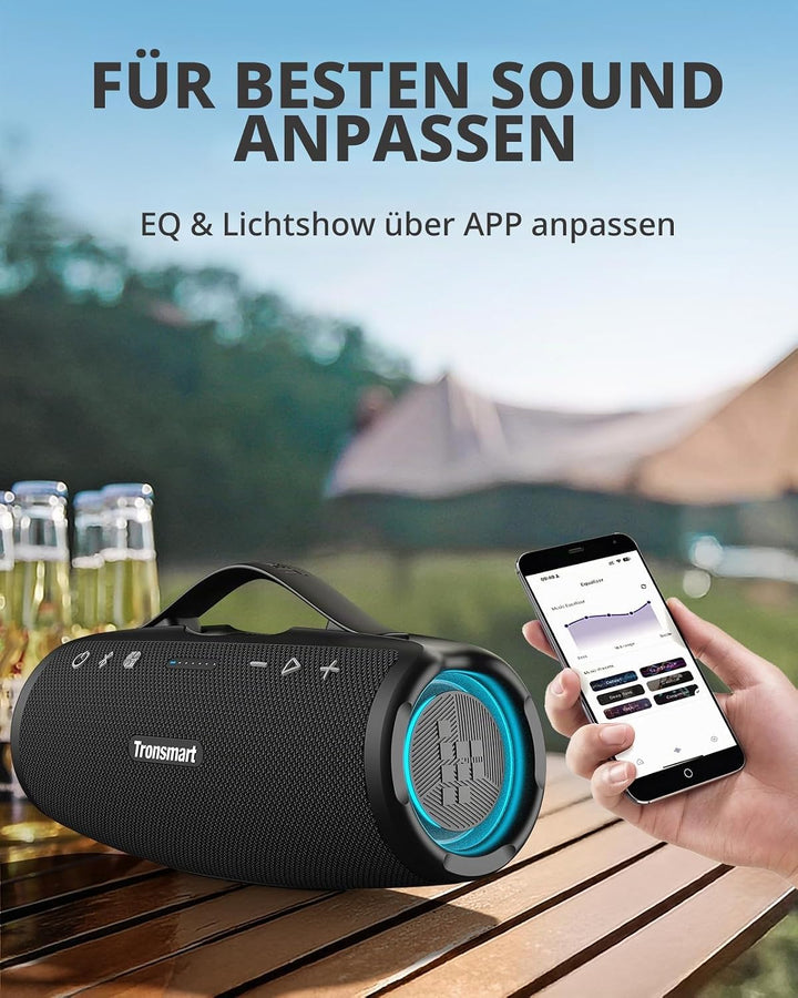 Tronsmart Mirtune S100 Bluetooth Lautsprecher, IPX7 wasserdicht, 5.3 Bluetooth, 20 Stunden Lange Akk