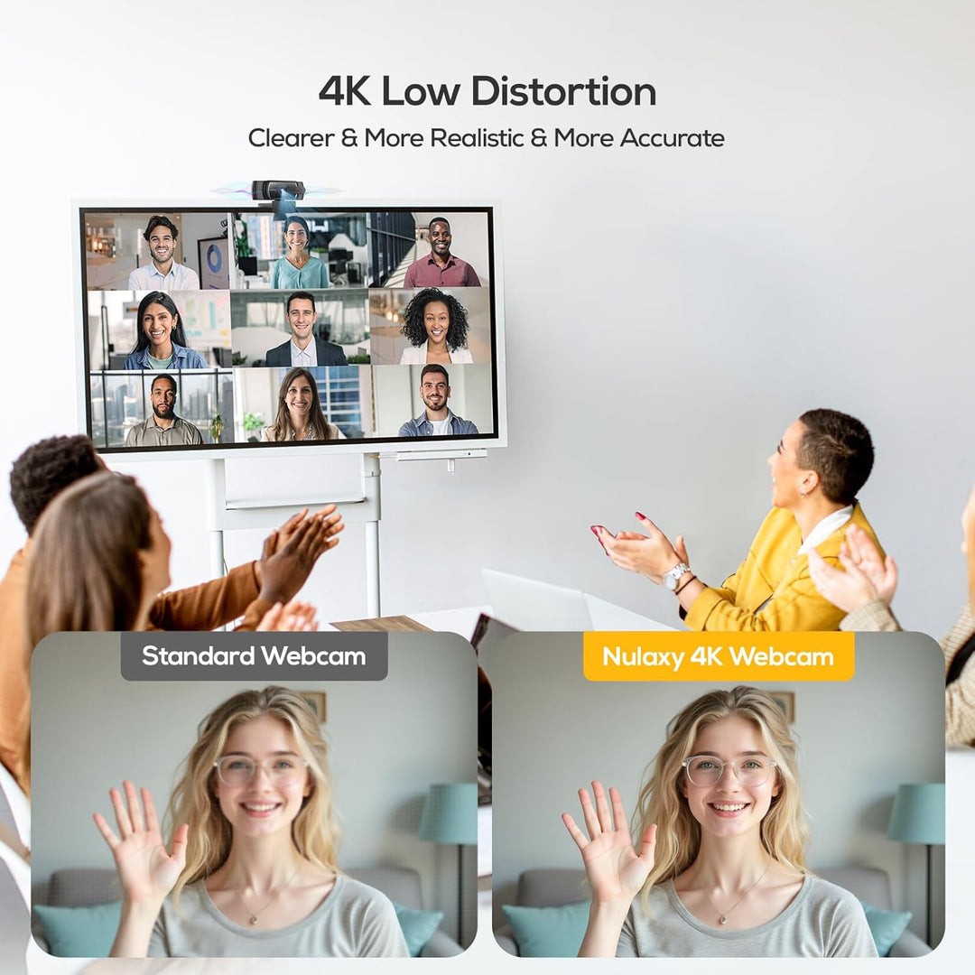 Nulaxy QHD 4K Webcam mit automatischer Lichtkorrektur, zwei geräuschunterdrückenden Mikrofonen, 1,5