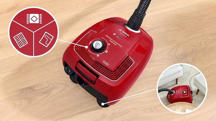 BOSCH GL38 - Staubsauger mit Beutel - 600 W - 79 dB - (H) EPA - 10 m - 4 l Beutel - Stromversorgungs