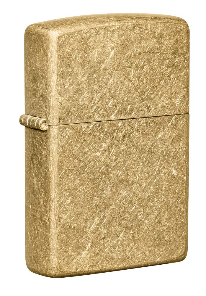 Zippo Taschenfeuerzeug aus Trommelmessing, 49477, Tumbled Brass, Einheitsgrösse