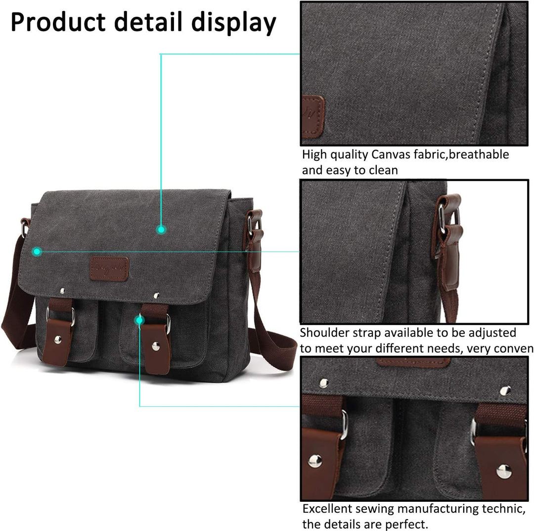 FANDARE Neu Retro Messenger Bag Umhängetasche Schultertasche 14 Zoll Laptoprucksäcke Herren Tasche K