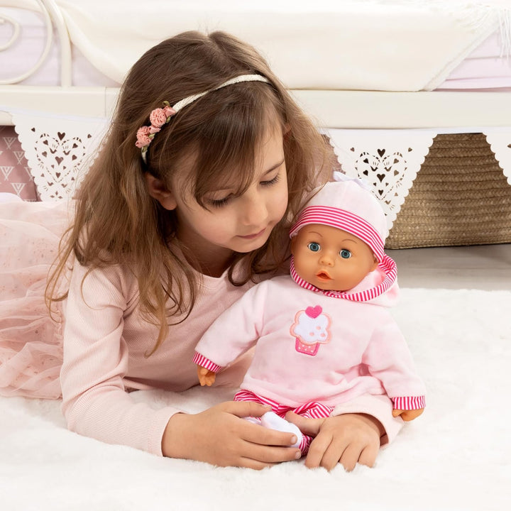 Babypuppe First Words mit Schlafaugen, spricht 24 Babylaute, mit Schnuller und Flasche, 38 cm Single