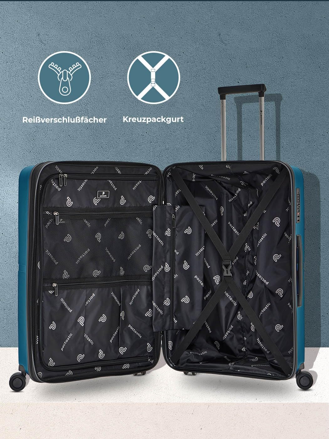 Pactastic Ultraleicht Hartschalen Check-in Koffer | Mittelgrosser Trolley 45 x 26 x 67 cm | von 71 a