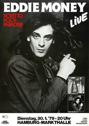 Eddie Money - Ticket to Paradise, Hamburg 1979 » Konzertplakat/Premium Poster | Live Konzert Veranst