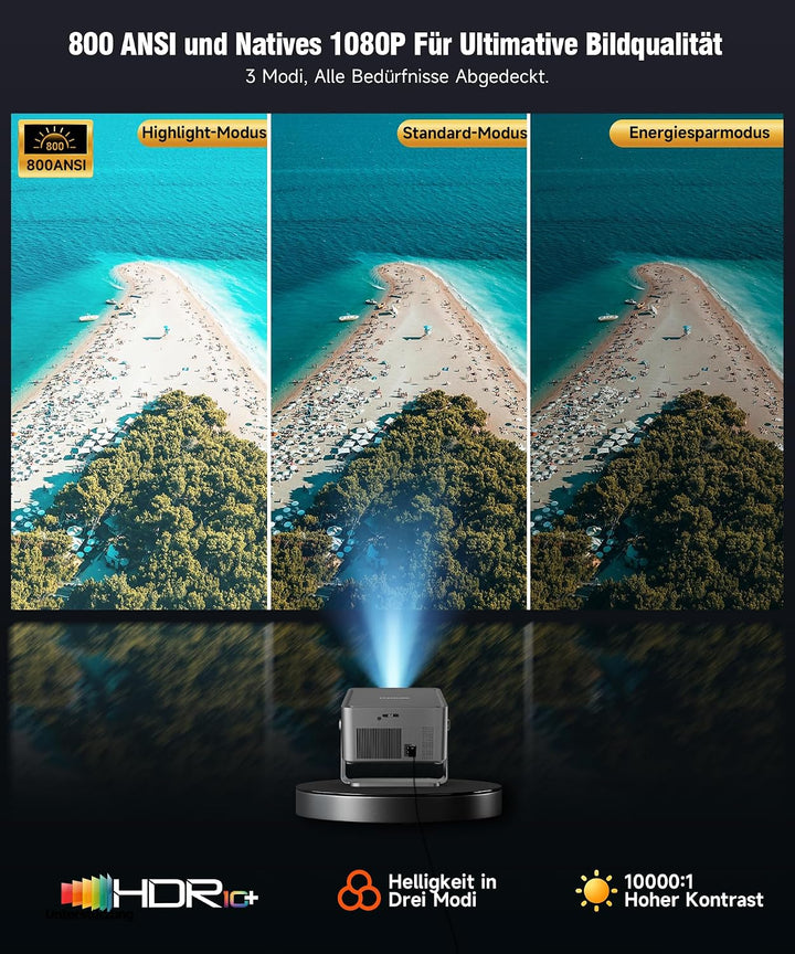 Magcubic Beamer 4K, 1080P Native 800ANSI Projektor mit WiFi, Bluetooth, Sprachsteuerung, Integrierte