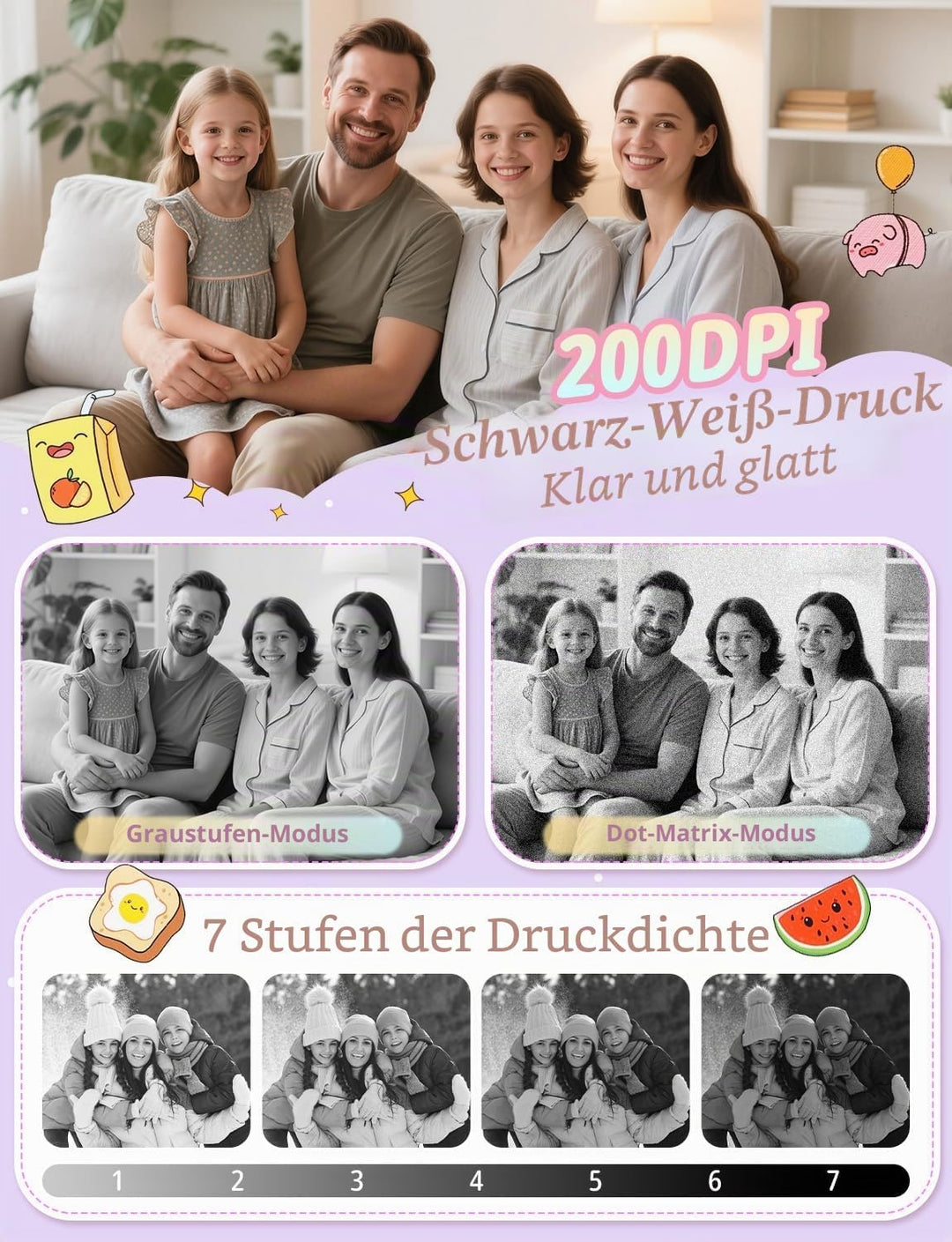 YOHOOLYO Sofortbildkamera Kinder 2,4 Zoll 1080P HD Kinderkamera mit 3 Rollen Druckpapier 32GB Karte
