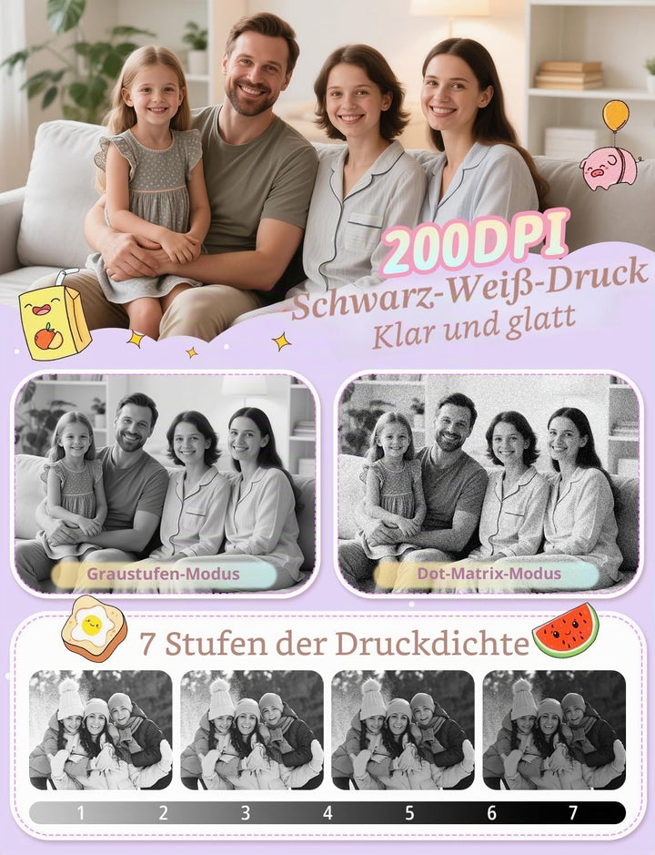 YOHOOLYO Sofortbildkamera Kinder 2,4 Zoll 1080P HD Kinderkamera mit 3 Rollen Druckpapier 32GB Karte