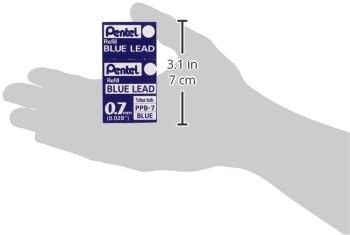 Pentel PPB-7 Ersatzminen für Druckbleistift, 12 Stück blau 0,7mm, blau 0,7mm