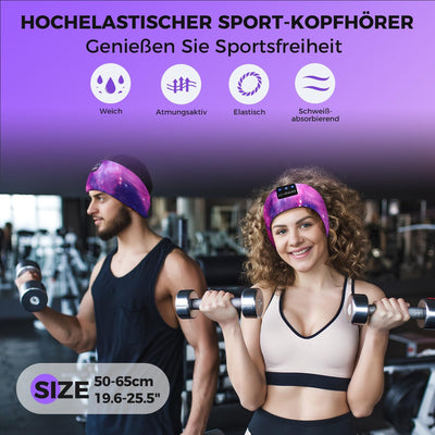 LC-dolida Schlafkopfhörer Bluetooth 5.4, Schlaf Stirnband Kopfhörer Headband Schlafmaske, Sportskopf