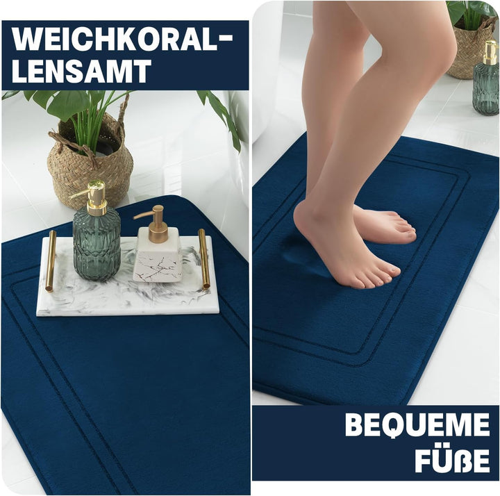 chakme Badezimmerteppich Set，Badteppich rutschfest Waschbar Badvorleger Set 5 Teilig，Weiche Memory-S