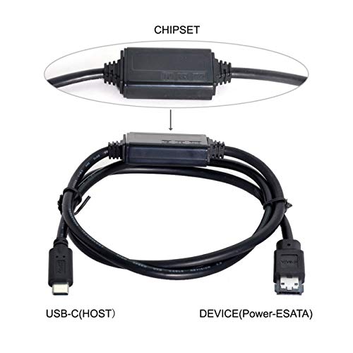 cablecc USB-C auf Power Over eSATA DC5V Adapter USB 3.0 auf HDD/SSD/ODD eSATAp Konverterkabel, USB-C