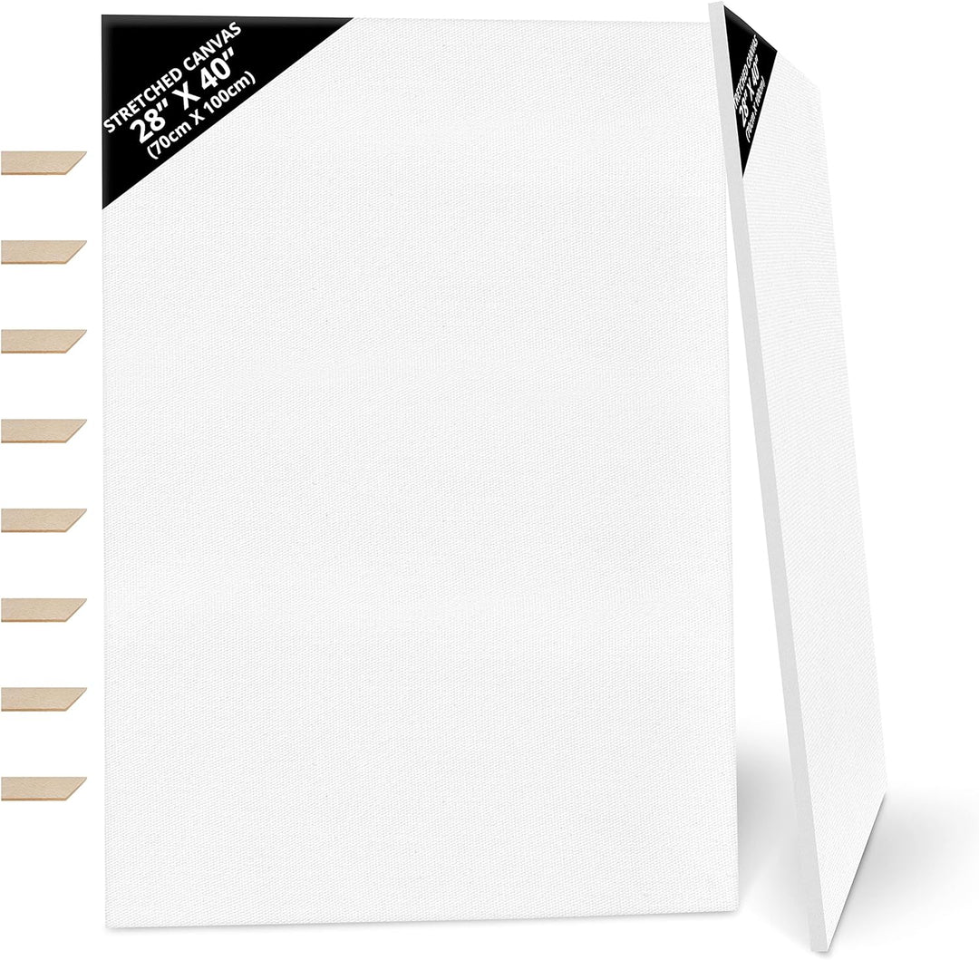 Kurtzy 2er-Pack Leinwände zum Bemalen 70 x 100 cm - Bespannte Keilrahmen Leinwände zum Bemalen XXL a