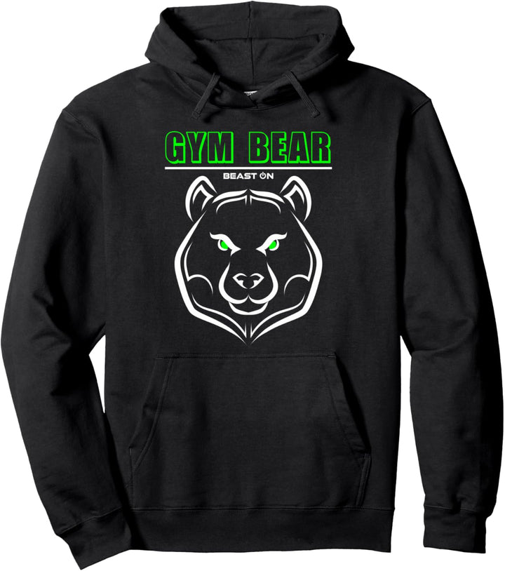 Gym Bär Kopf Grün Gym Workout Fitness Training Bodybuilder Pullover Hoodie