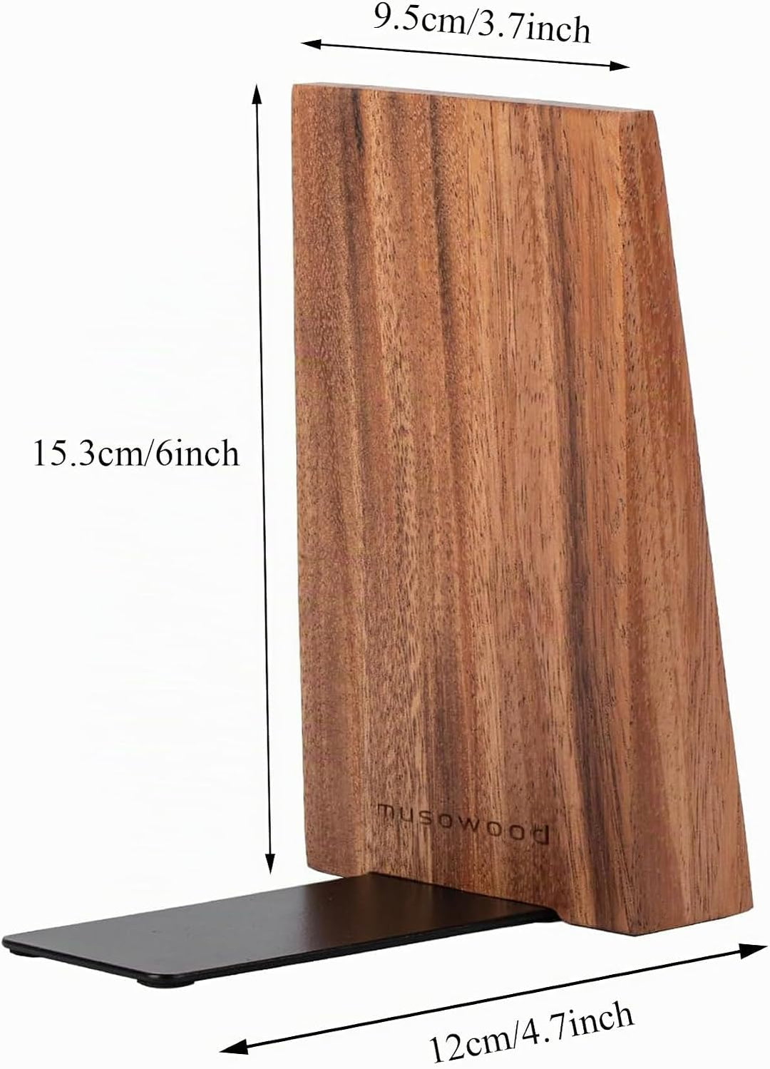 Muso Wood Buchstützen aus Holz Buchstütze Buchhalter für Regale Dekorative Bücherstützen Bookends (A