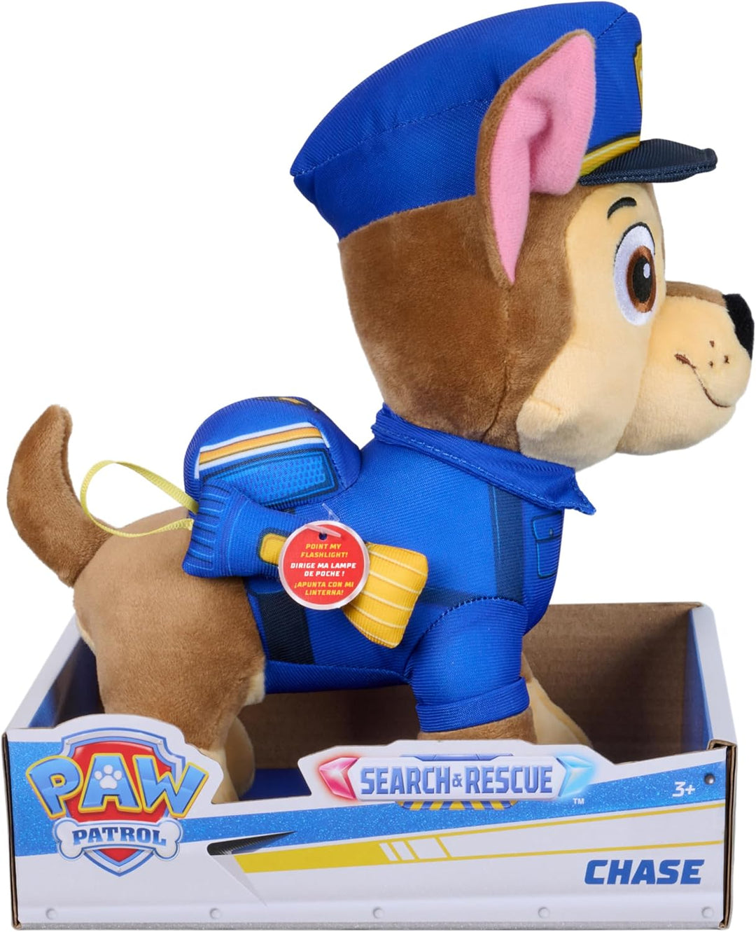 PAW PATROL - Search & Rescue: 25 cm Chase Plüsch in Search & Rescue Uniform mit Zubehör, Spielzeug f