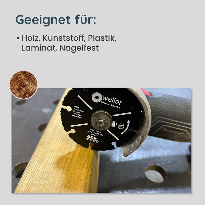 I XXL Zubehör SET ⌀76x10mm passend für Mini akku Winkelschleifer z.b. Bosch GWS 12V 10,8V Trennschei