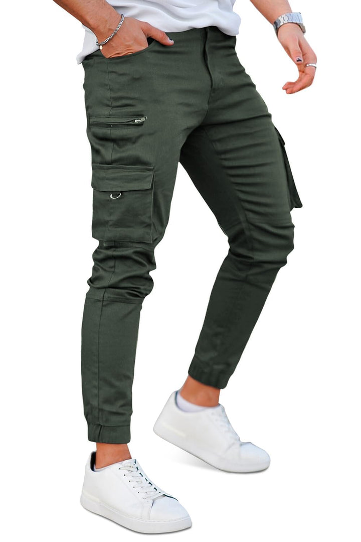 GINGTTO Herren Cargo Hose Stretch Jogginghose für Männer Casual Slim Fit Cargohose Herren, 28W / 30L
