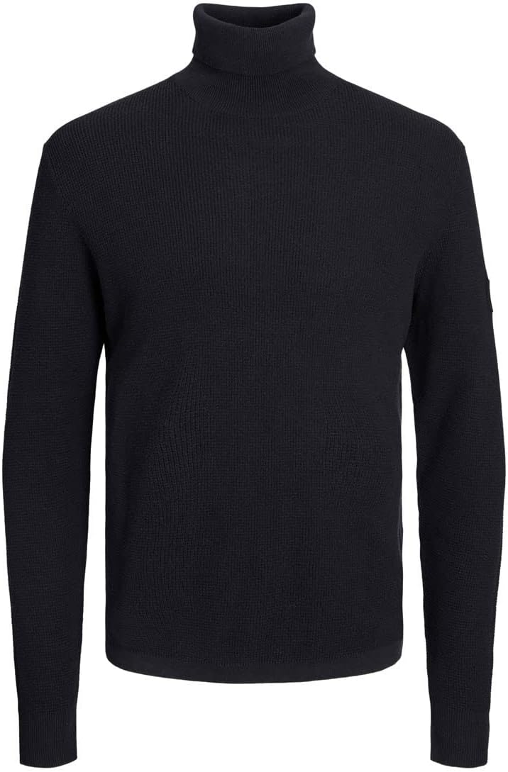JACK & JONES Herren Jcoclassic Waffle Knit Roll Neck Sn Pullover Sweater XL Schwarz, XL Schwarz