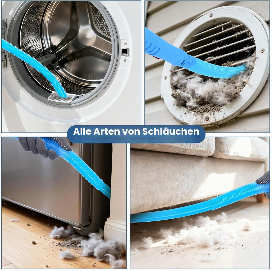 Wäschetrockner-Entlüftungsreiniger-Set, kompatibel mit allen Staubsaugern, inklusive Staubsaugerschl