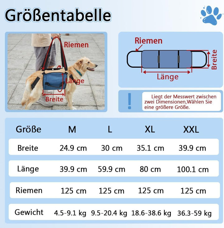 COODEO Hundetragegurt, Notfallrucksack Unterstützung für Rehabilitation Hundelift Geschirr, Hundeträ