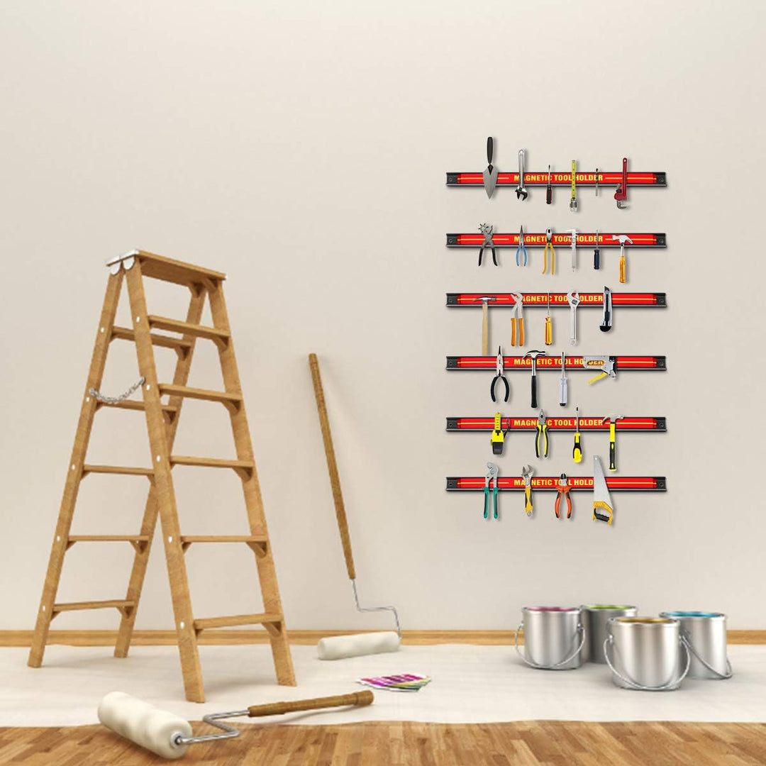 GOPLUS Magnetleiste, Magnet Werkzeughalter Rot, Werkzeug Halterung, Werkzeugleiste, Magnetischer Wer