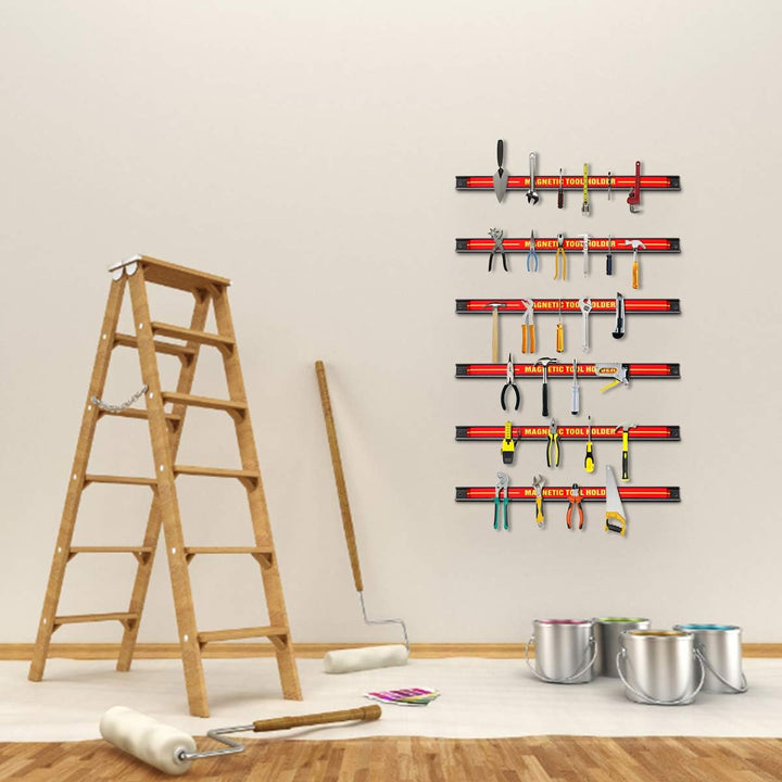 GOPLUS Magnetleiste, Magnet Werkzeughalter Rot, Werkzeug Halterung, Werkzeugleiste, Magnetischer Wer