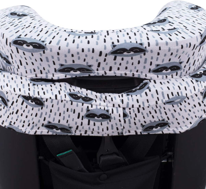 JYOKO Kids Bezug für Autositz kompatibel mit Romer Advansafix, Evolva IV M, aus Baumwolle (Raccoon,