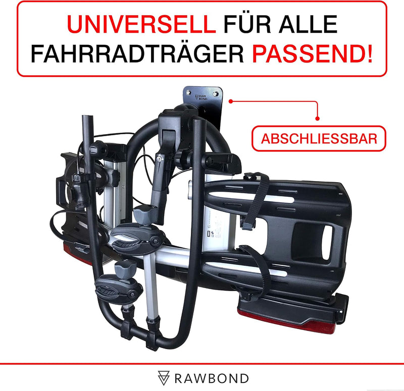 RAWBOND® Wandhalter für Fahrradträger | Inkl. Schrauben, U-Scheibe & Dübelsatz | Extra Lange Wandhal