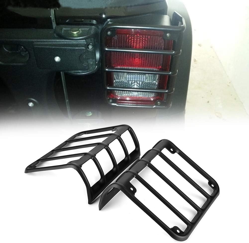 Yctze 1 Paar Rücklicht Lampenabdeckung, Aluminiumlegierung Rücklichter Guard Protector für JK Wrangl