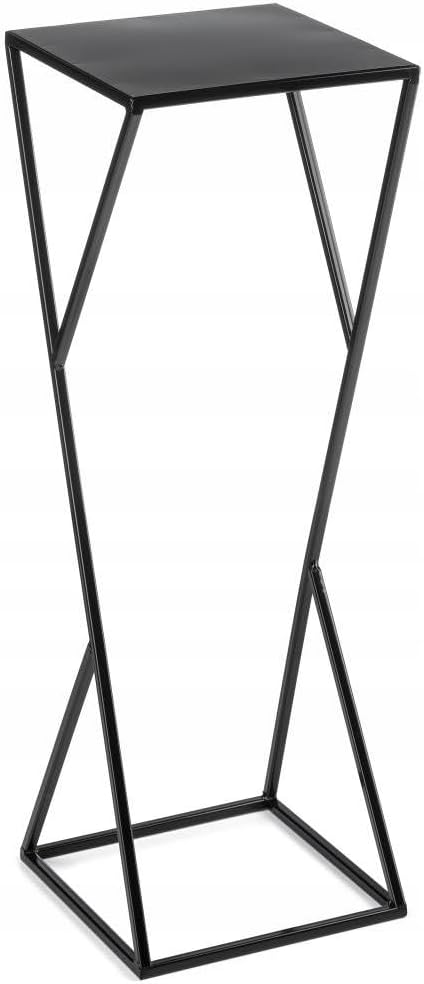 HowHomely Blumenständer Metall 70 x 24 cm - Solider und Minimalistischer Blumenhocker - Schwarz Pfla