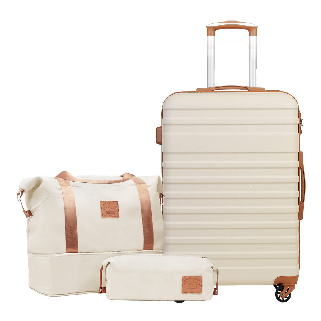 COOLIFE Koffer Trolley Koffer Reisekoffer von ABS Hartschalen Trolley 4 Rollen TSA-Schloss Der Koffe