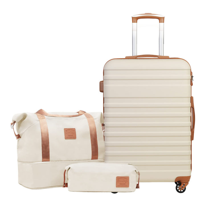 COOLIFE Koffer Trolley Koffer Reisekoffer von ABS Hartschalen Trolley 4 Rollen TSA-Schloss Der Koffe