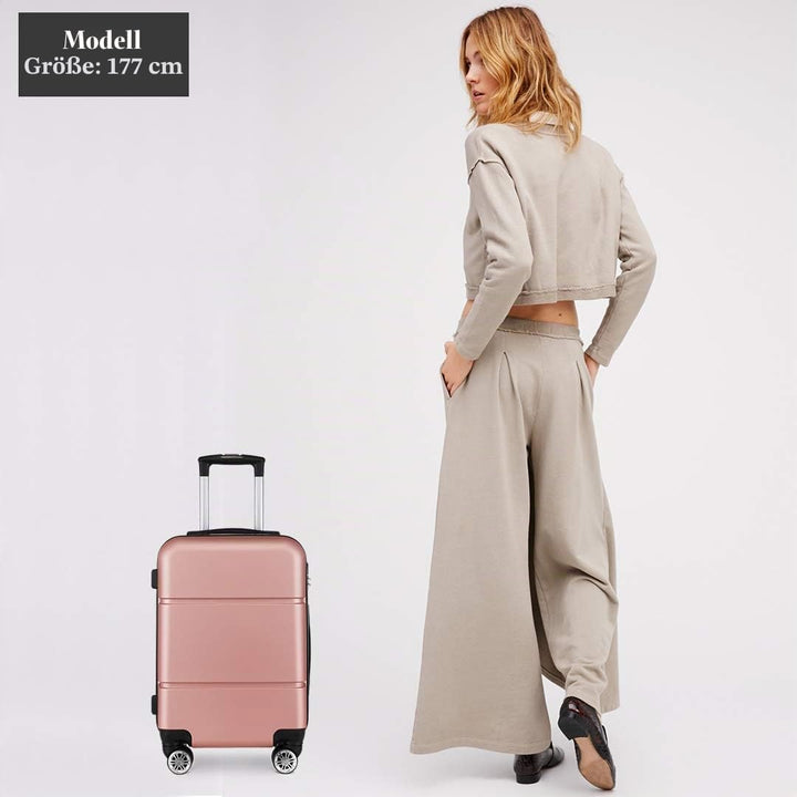 Kono Reisekoffer Handgepäck Koffer mit Rollen Hartschale Trolley 55x38x22cm 33 Liter Leichtgewicht A