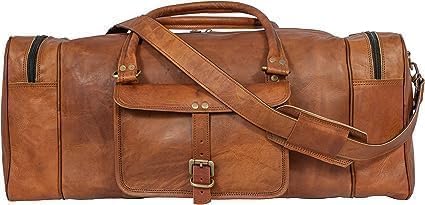 ALASKA EXPORTS Harvey Echtes Leder Holdall Duffel Gym Weekender Gepäck Reise Schulter Vintage Tasche