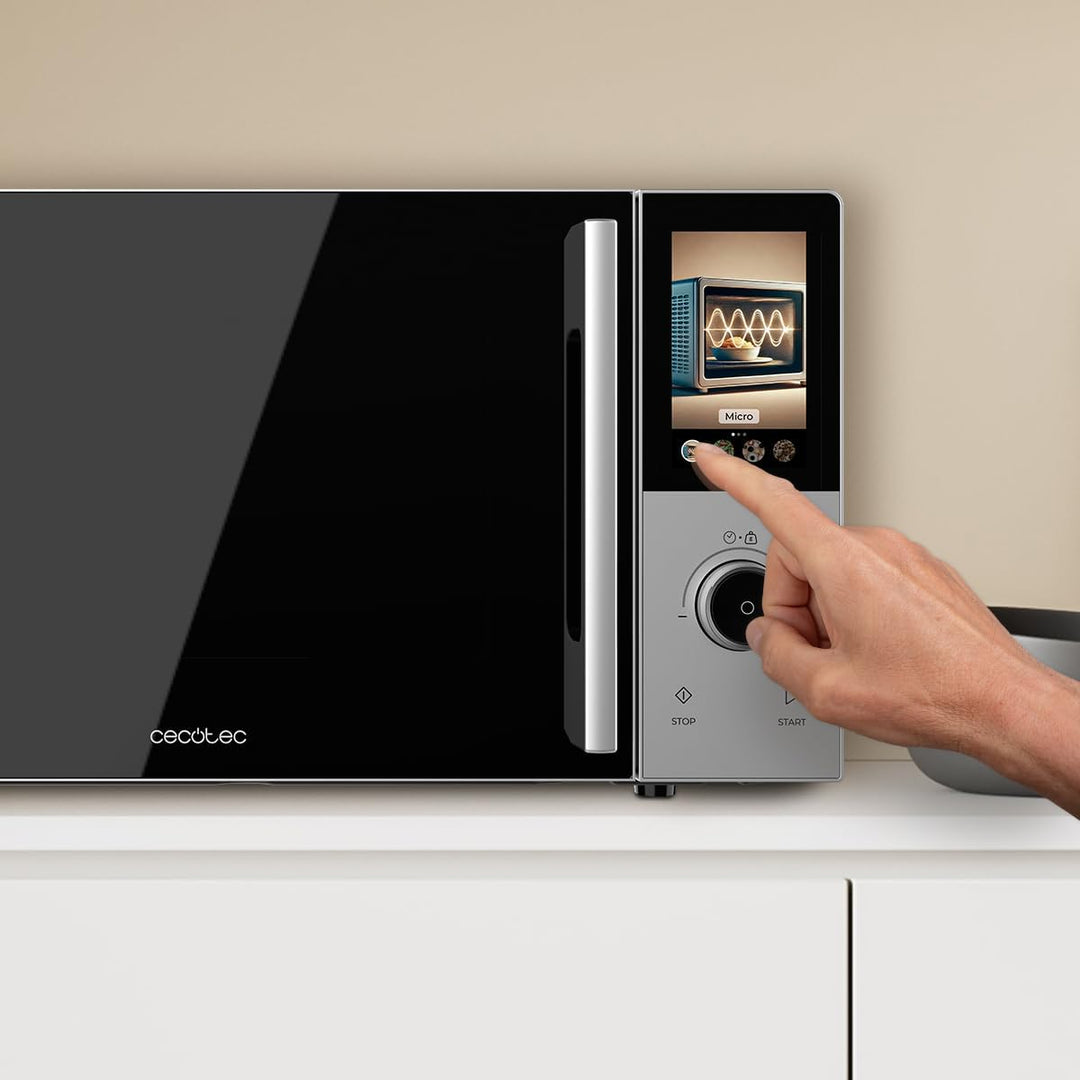 Cecotec Digitale Touchscreen-Mikrowelle mit Grill, 25 l, Convection 2500 Touch, 900 W, Grill 1200 W,