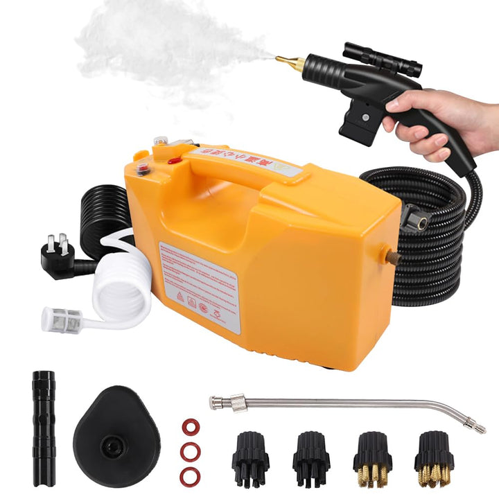 Dampfreiniger Handgerät Tragbarer, Hochdruck Dampfreiniger Maschine Dampfsauger mit Bürstenköpfen, f