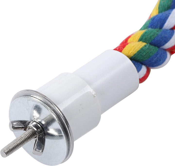2 Stück Bird Chew Rope Bunt gefärbte Vogel Barsch Stand Baumwolle Vogel Leiter Spielzeug für Papagei