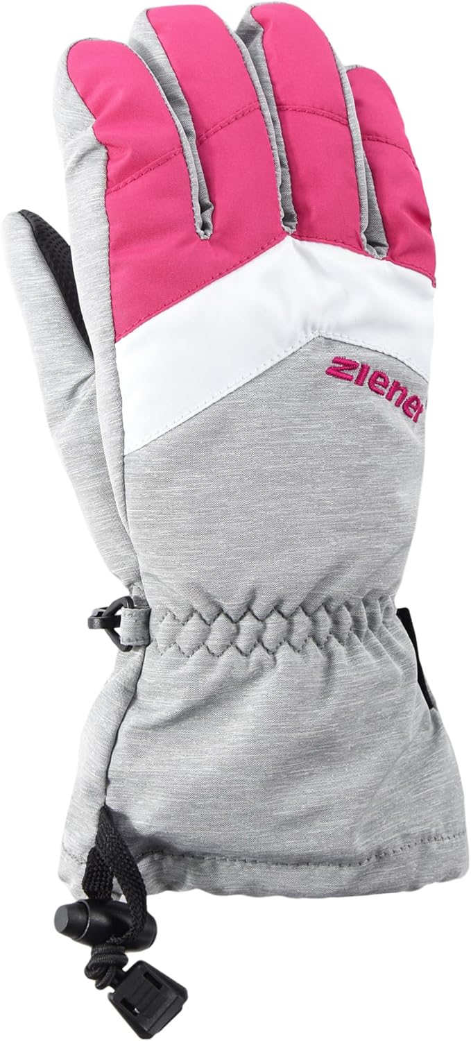 Ziener Kinder LETT AS glove junior Ski-Handschuhe/Wintersport | wasserdicht, atmungsaktiv 3 grau (li