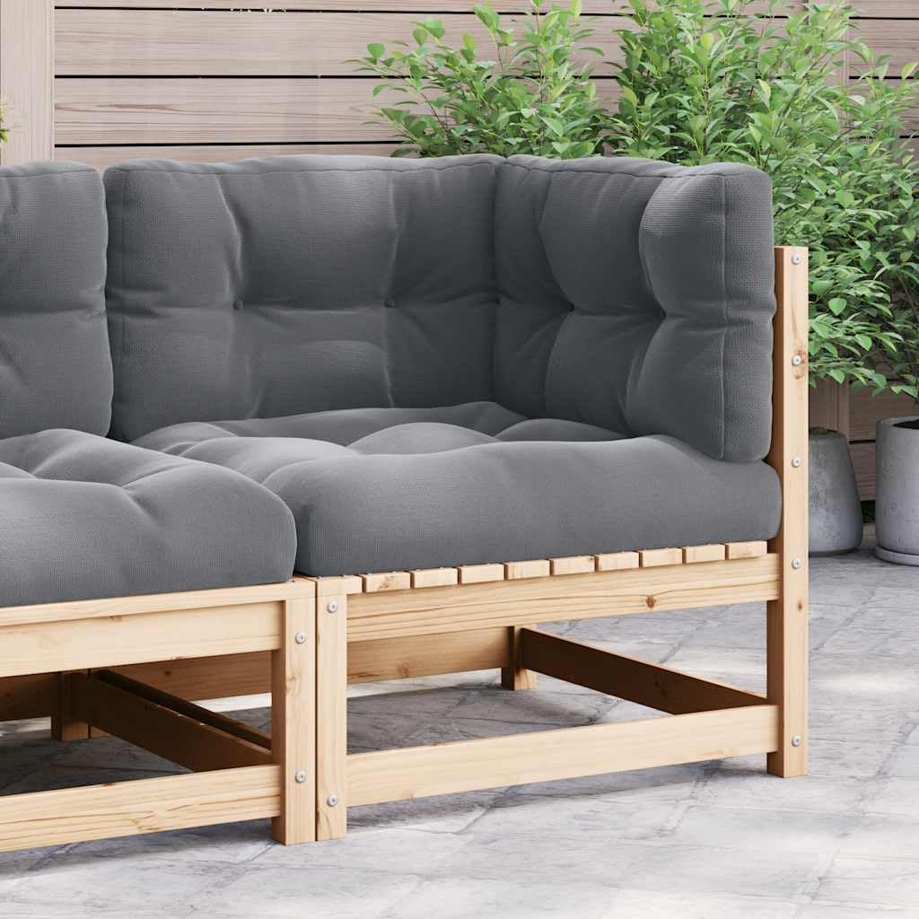 vidaXL Garten Ecksofa mit Grauen Kissen, Modular Gartenmöbel, Sofa Lounge Sessel für Garten Terrasse