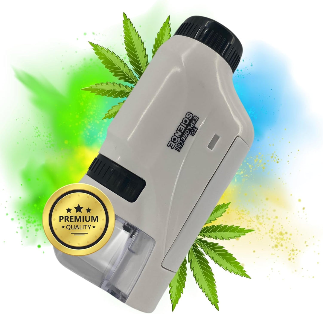 TronicXL Grow Taschenmikroskop 60x - 120x Lupe Mikroskop für Trichome Ernte Zubehör für Growbox Grow