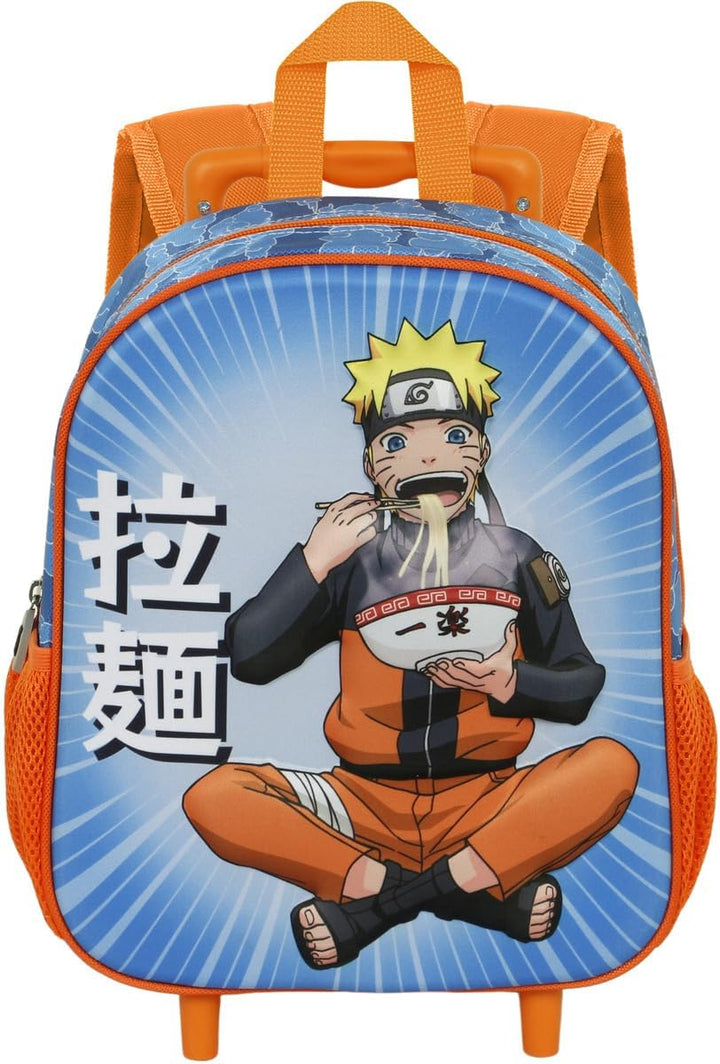Naruto Ramen-Kleiner 3D Rucksack mit Rädern, Blau