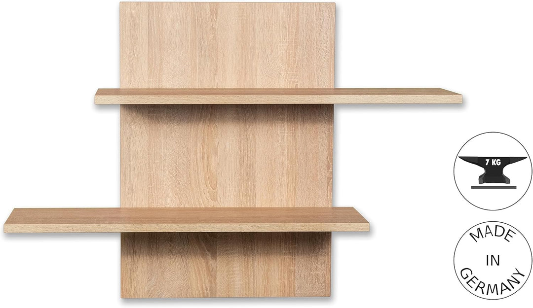 STEMA Seyfried Wandregal Sam in Sonoma Eiche - 700x500x220 Wandboard, Schweberegal, Hängeregal, Sono