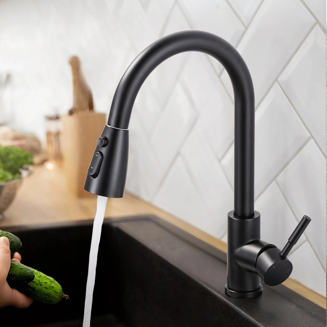 ARCORA Wasserhahn Küche, Hochdruck Küchenarmatur Ausziehbar aus Edelstahl mit M24 Aerator Wasserspar