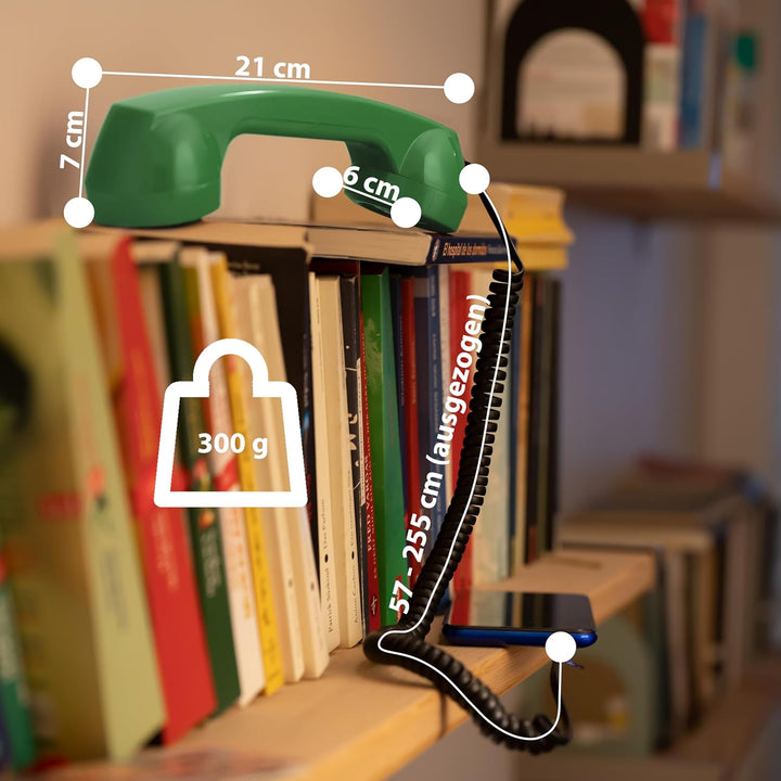 Opis 60s Micro - Retro Handyhörer für Android Smartphones, Tablets, Notebooks und Handys in der Form