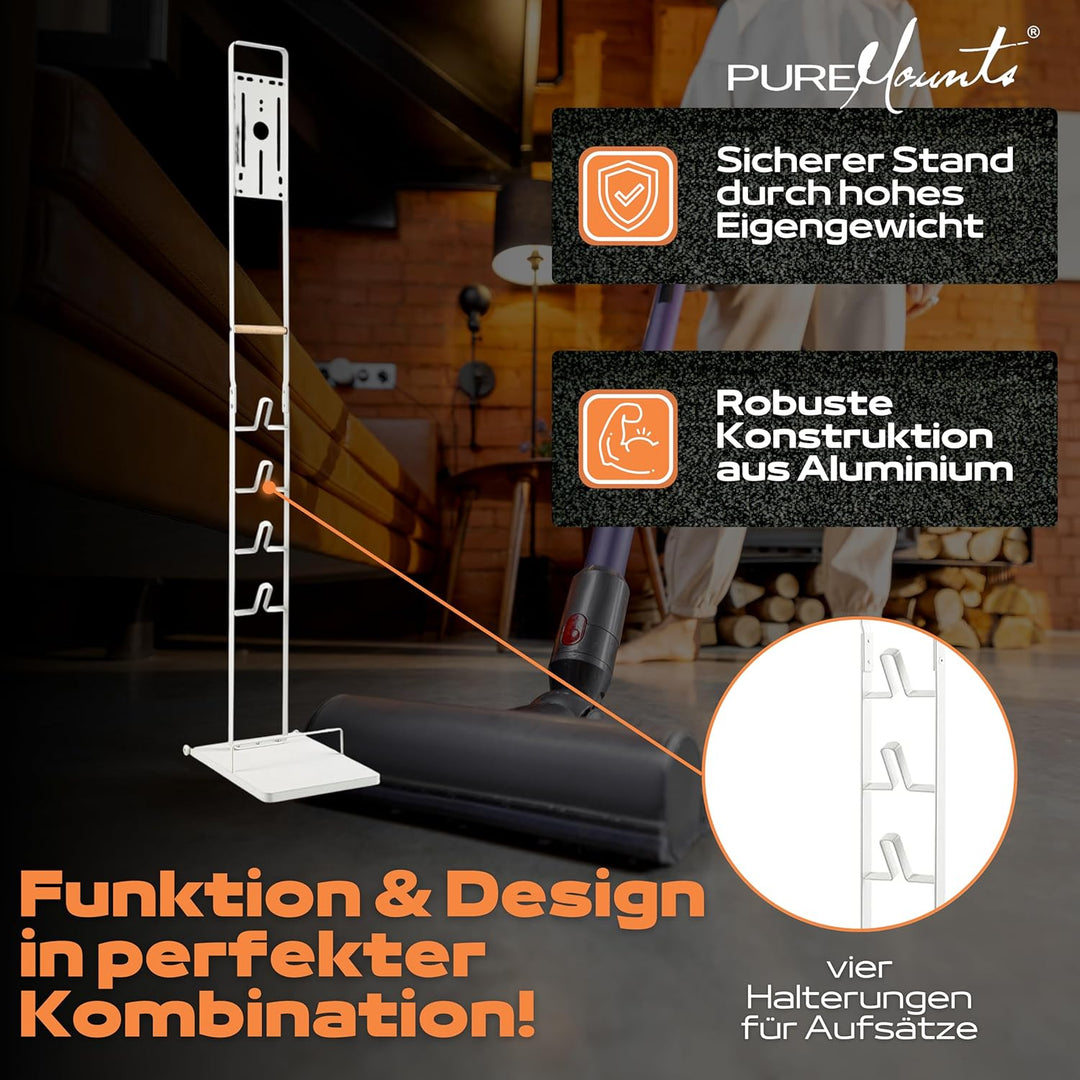 PureMounts Staubsauger Ständer Halterung universal kompatibel mit Dyson V15, V12, V11, V10, V8, V7,
