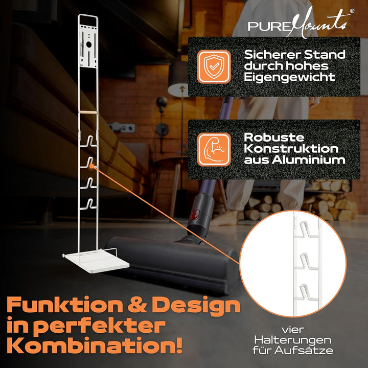 PureMounts Staubsauger Ständer Halterung universal kompatibel mit Dyson V15, V12, V11, V10, V8, V7,