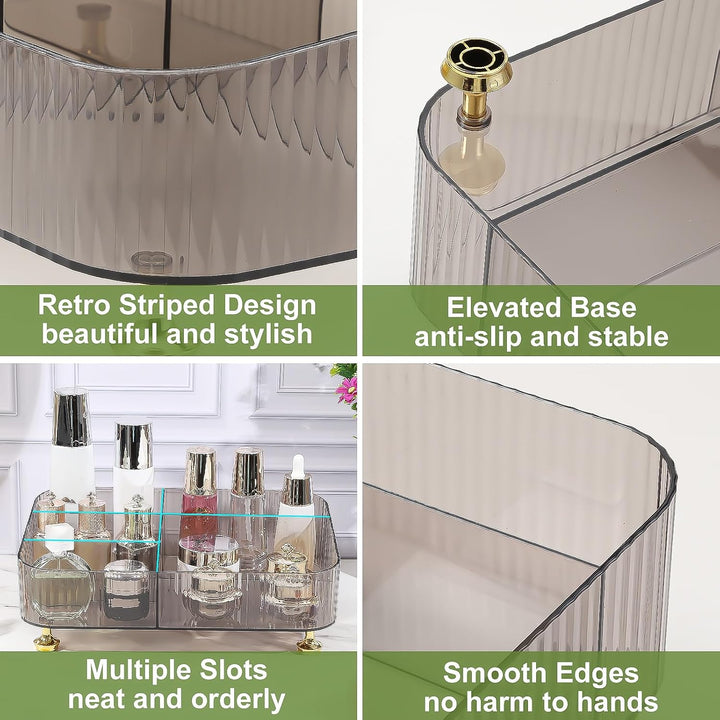 DASITON Make Up Kosmetik Organizer Acryl, 5 Fächer Schmink Aufbewahrung für Pinsel, Lippenstift, Par