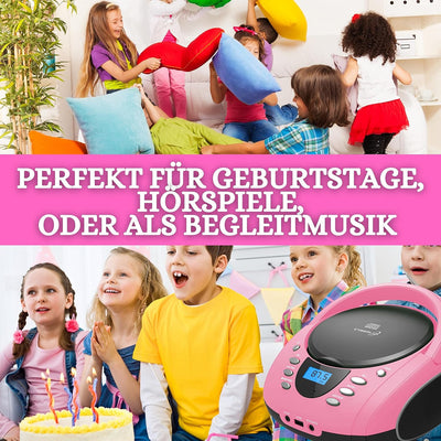 Tragbare Boombox | CD/CD-R | USB | FM Radio | AUX-In | Kopfhöreranschluss | CD-Player | Kinder Radio