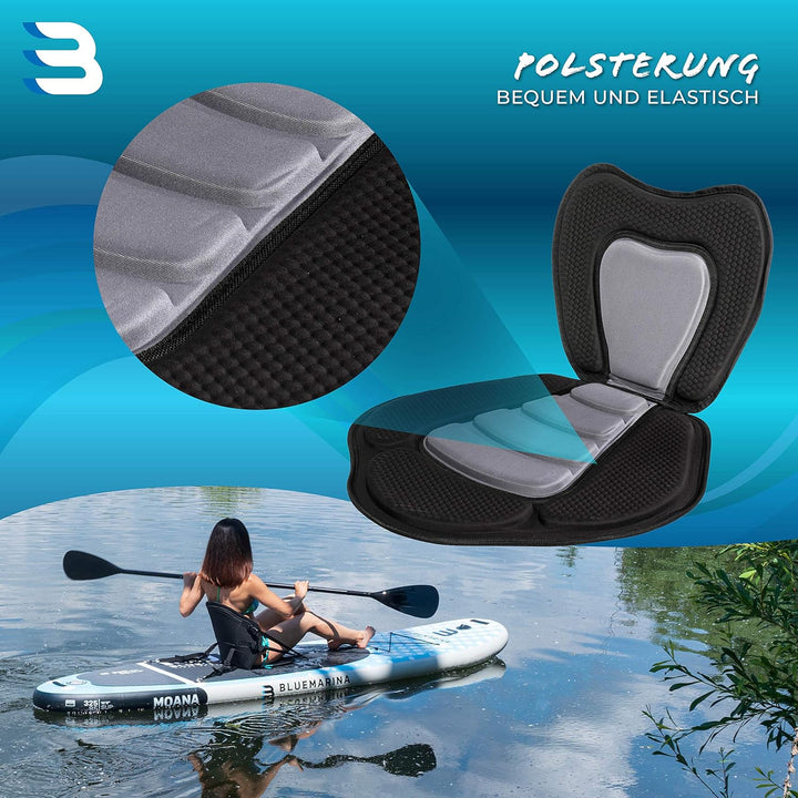 Bluemarina Kajaksitz für Stand Up Paddling Board | Inklusive Paddel - Kanusitz - Hochwertiges & bequ