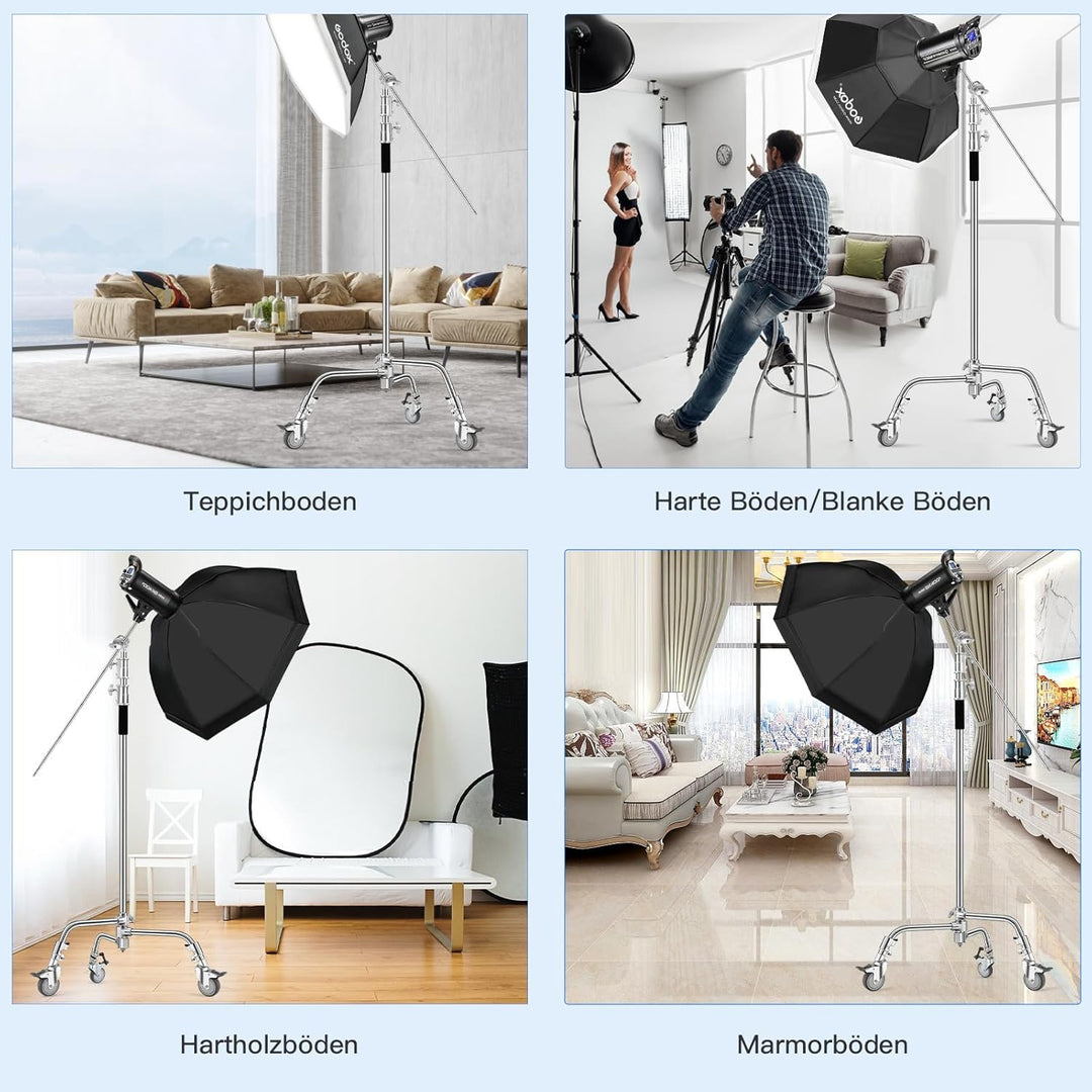 Soonpho 3 Stück Stativrollen C Stand Rollen für Stativ Wheels Stativ Wheels C Ständer Professional L